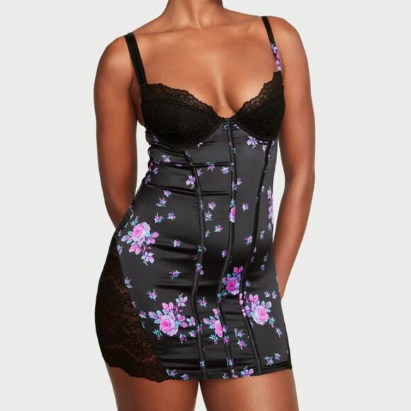Victoria's Secret Stretch Satin Corset Mini Slip NWT - Picture 2 of 15